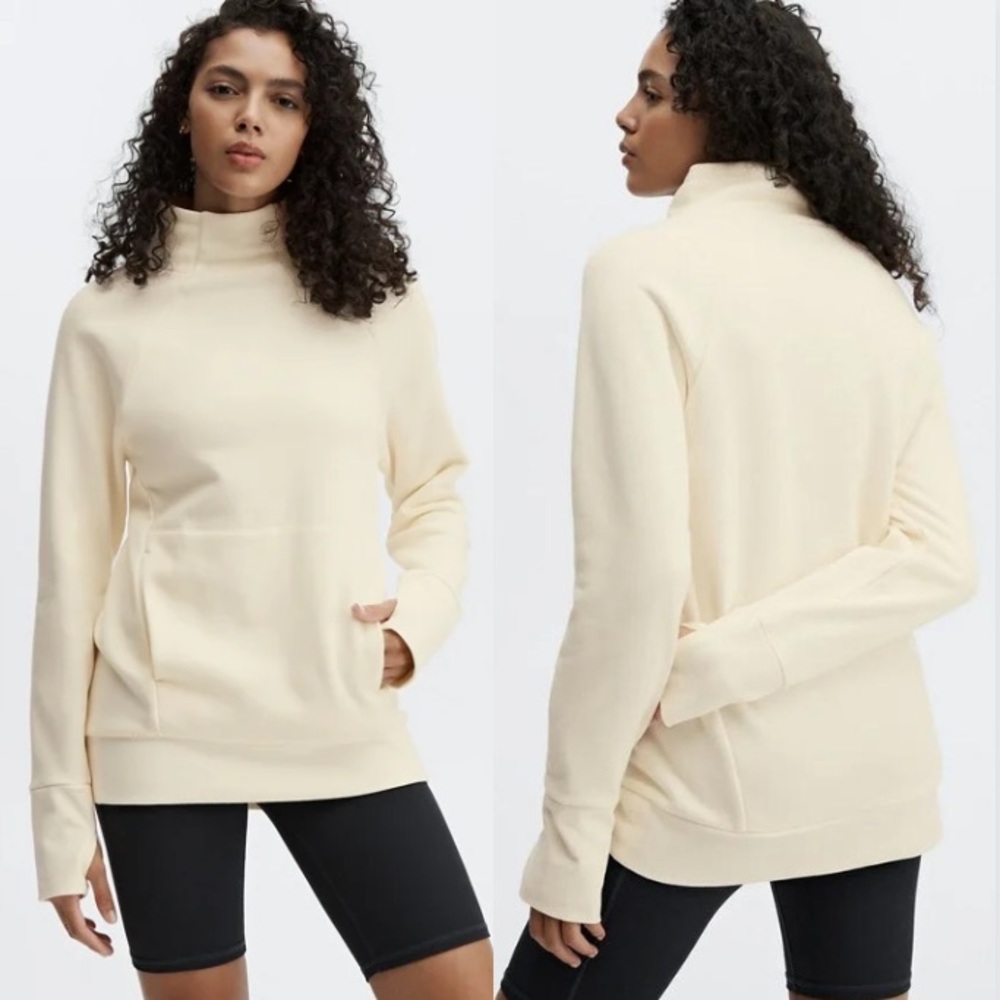 Fabletics Zaylee Funnel Neck Tunic Small Cream